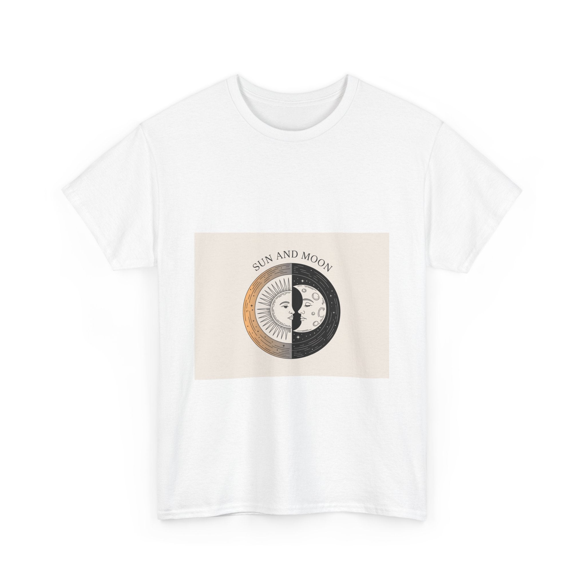 Impressley Sun and Moon T-Shirt – Vintage Celestial Graphic Tee for Men & Women | Yin Yang Solar Lunar Aesthetic