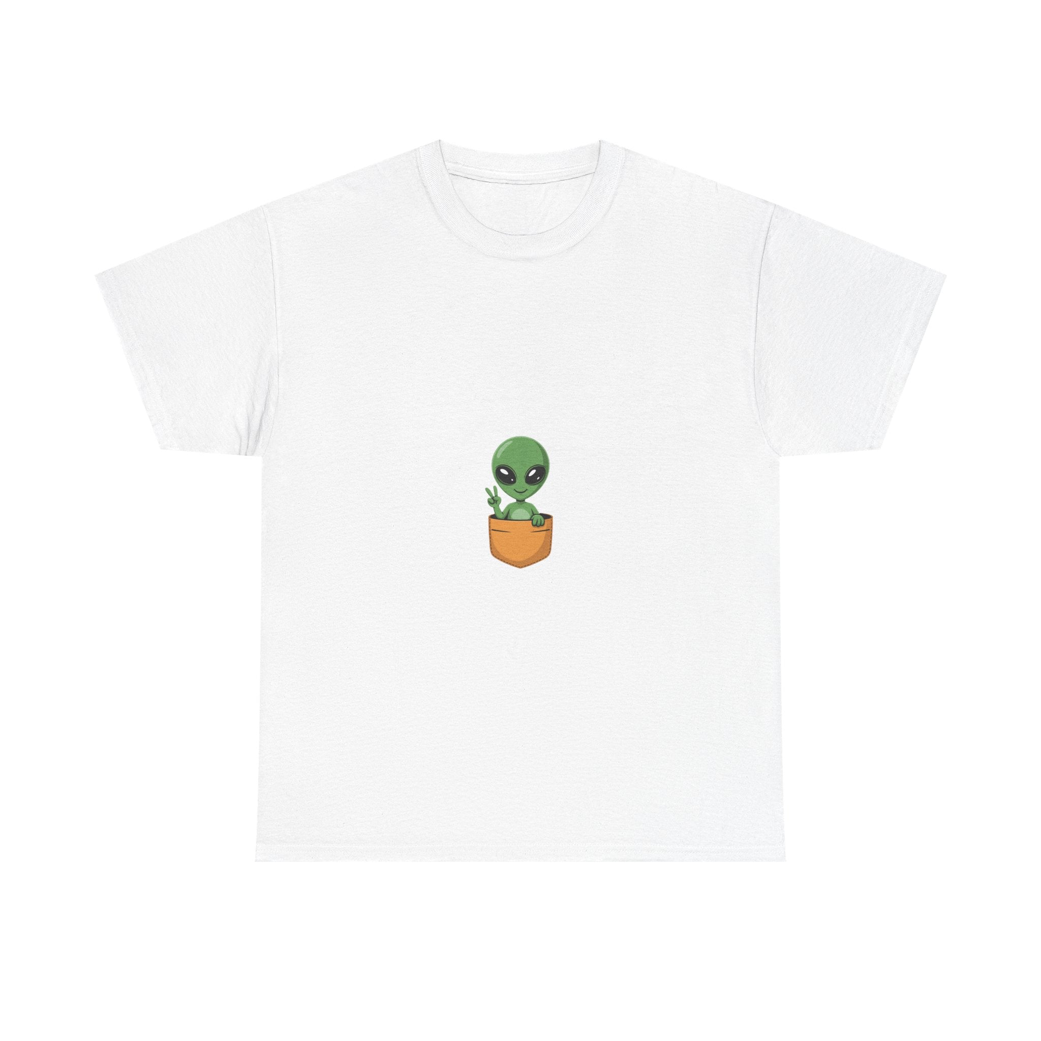 Impressley “Alien in Pocket” T-Shirt – Funny UFO Alien Graphic Tee for Men & Women | Cute Sci-Fi Space Shirt