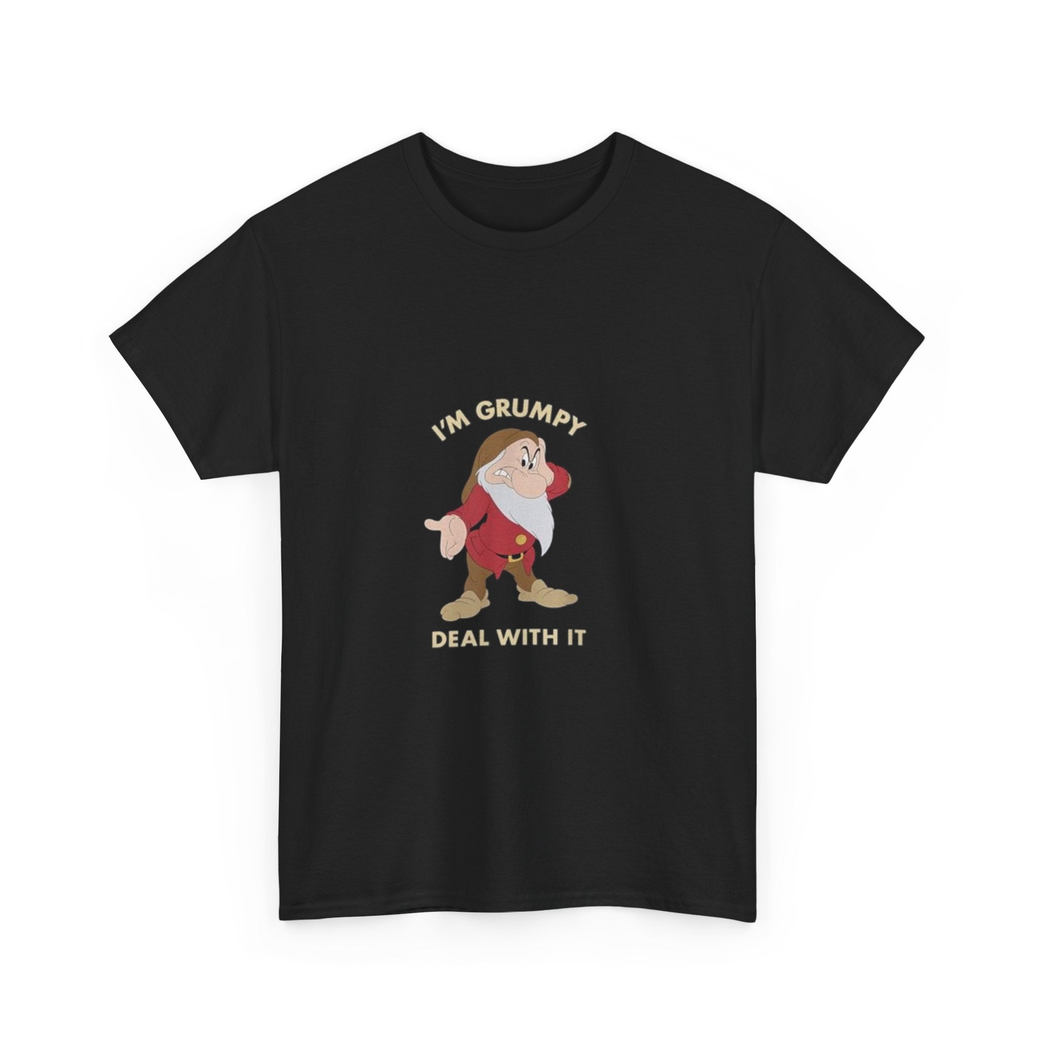 Impressley I’m Grumpy Deal With It T-Shirt – Funny Cartoon Character Graphic Tee for Men & Women, Sarcastic Humor Shirt