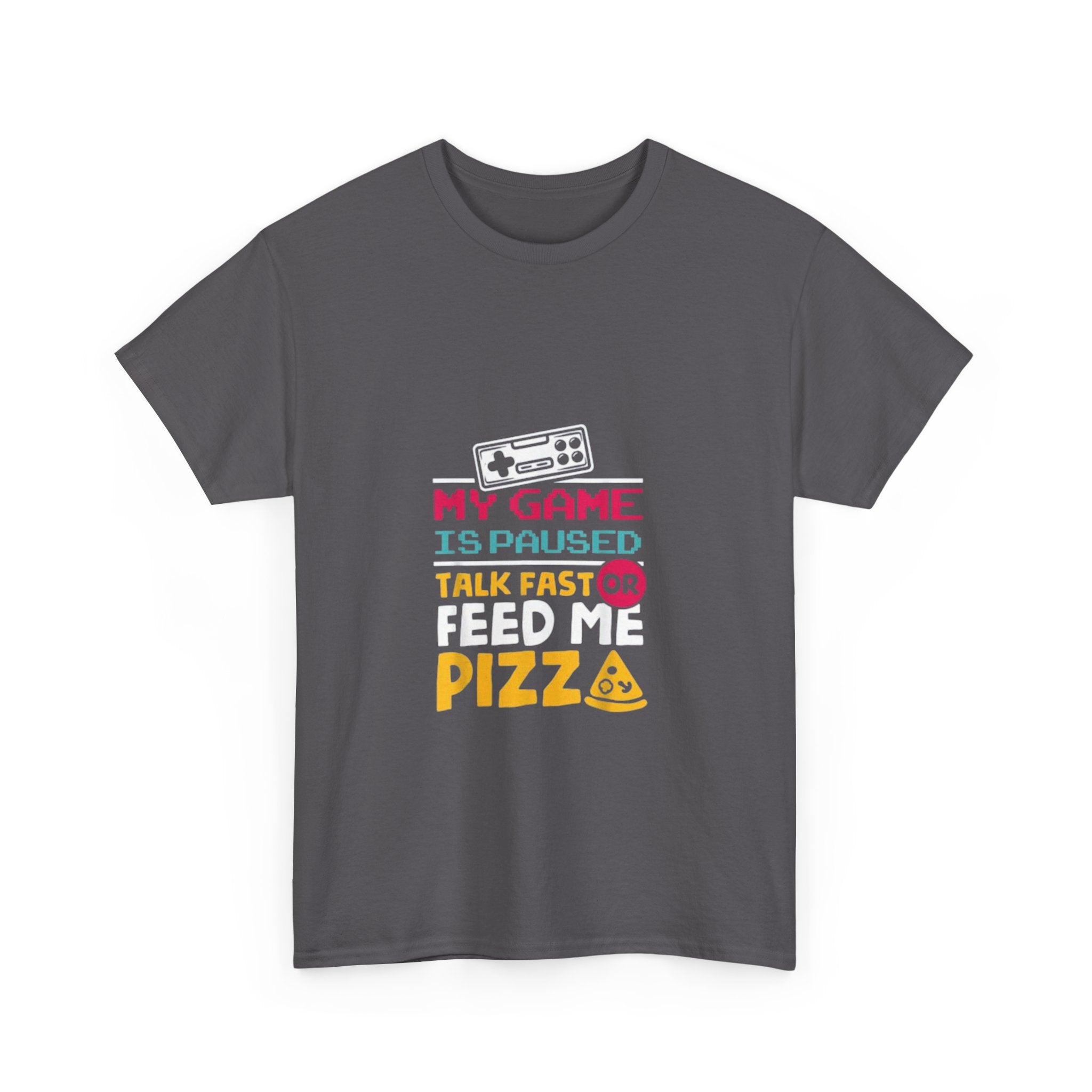 Impressley Gaming T-Shirt – Funny My Game is Paused Graphic Tee for Gamers & Pizza Lovers