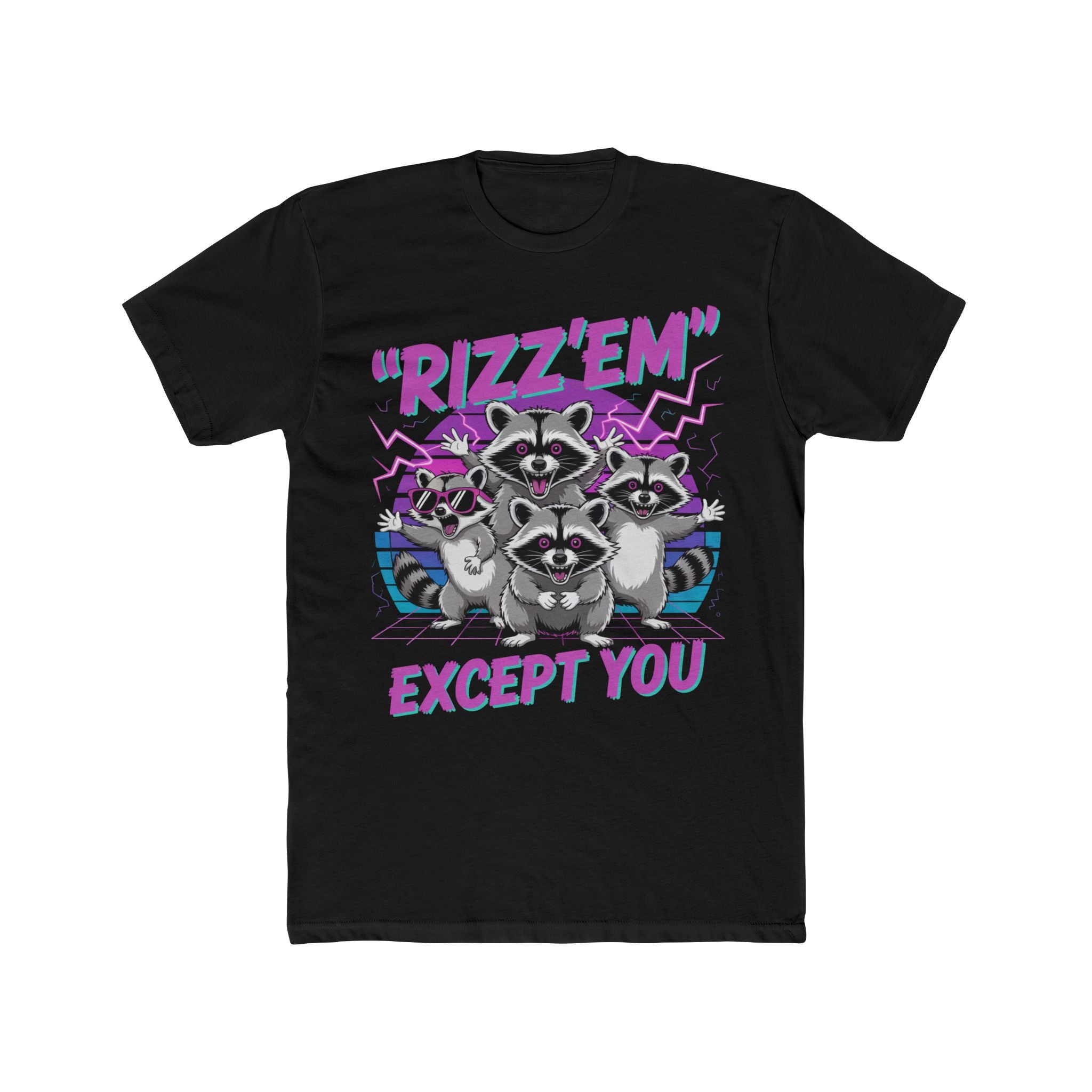 Impressley Rizz ’Em Except You Raccoon Tee – Vaporwave Animal T-Shirt Gift