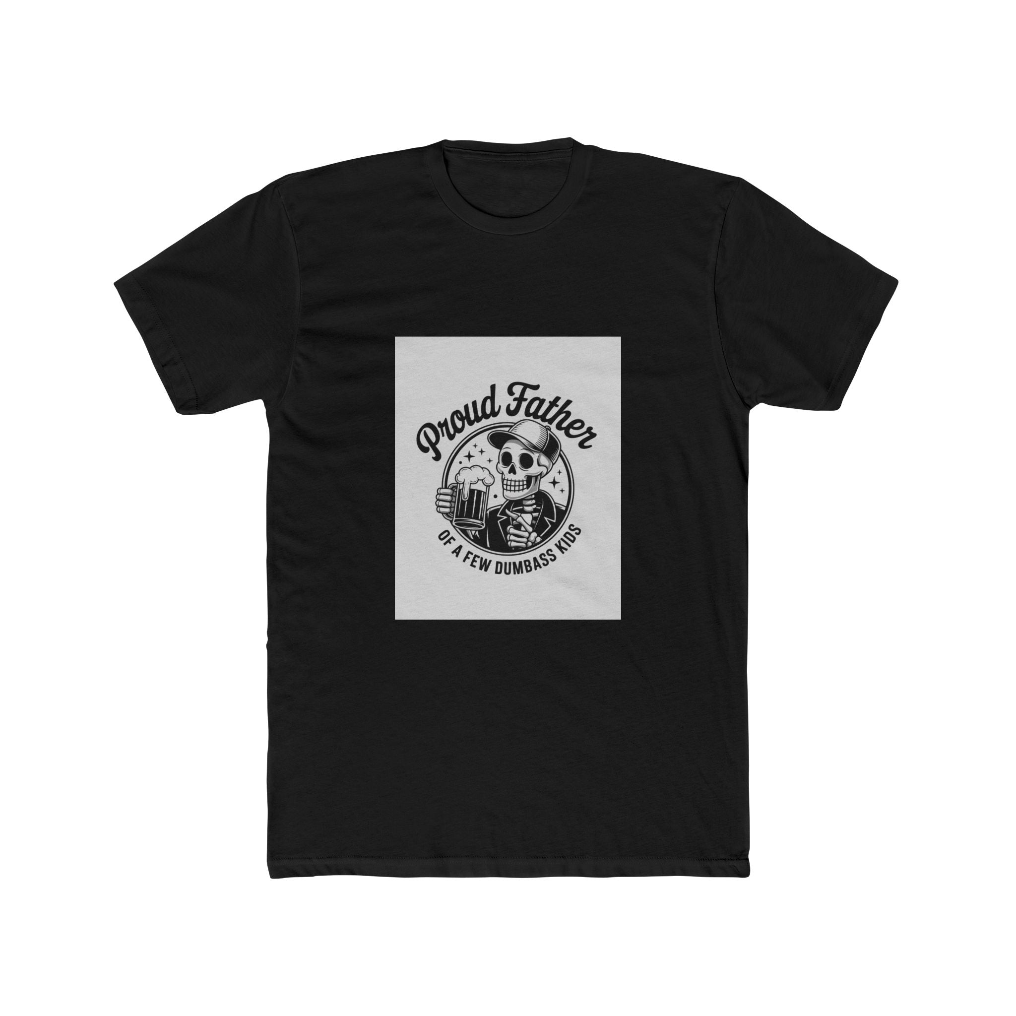 Impressley "Proud Father of a Few Dumbass Kids" Funny Skeleton Beer T-Shirt – Humorous Graphic Tee for Dad, Fathers Day Gift Idea