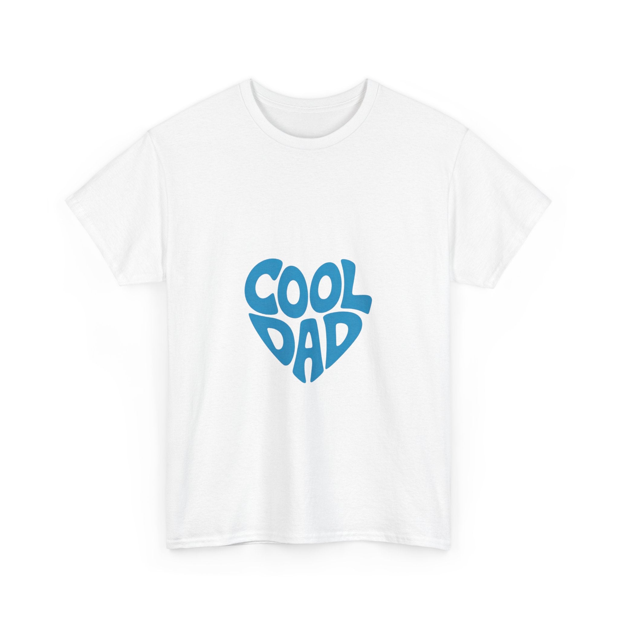 Impressley Cool Dad T-Shirt – Retro Blue Heart Graphic Tee for Fathers | Funny Father’s Day Gift | Casual Men’s Dad Shirt
