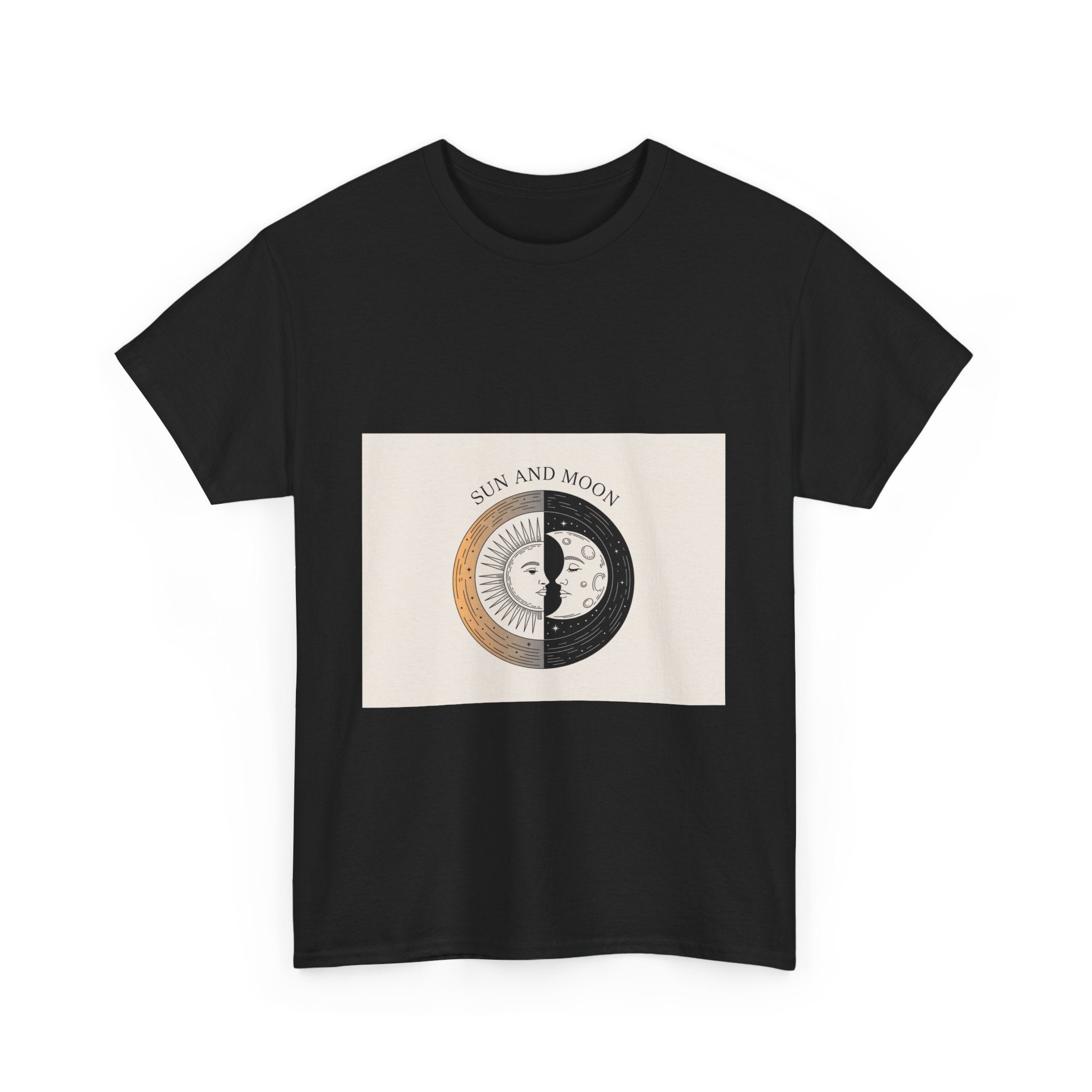 Impressley Sun and Moon T-Shirt – Vintage Celestial Graphic Tee for Men & Women | Yin Yang Solar Lunar Aesthetic