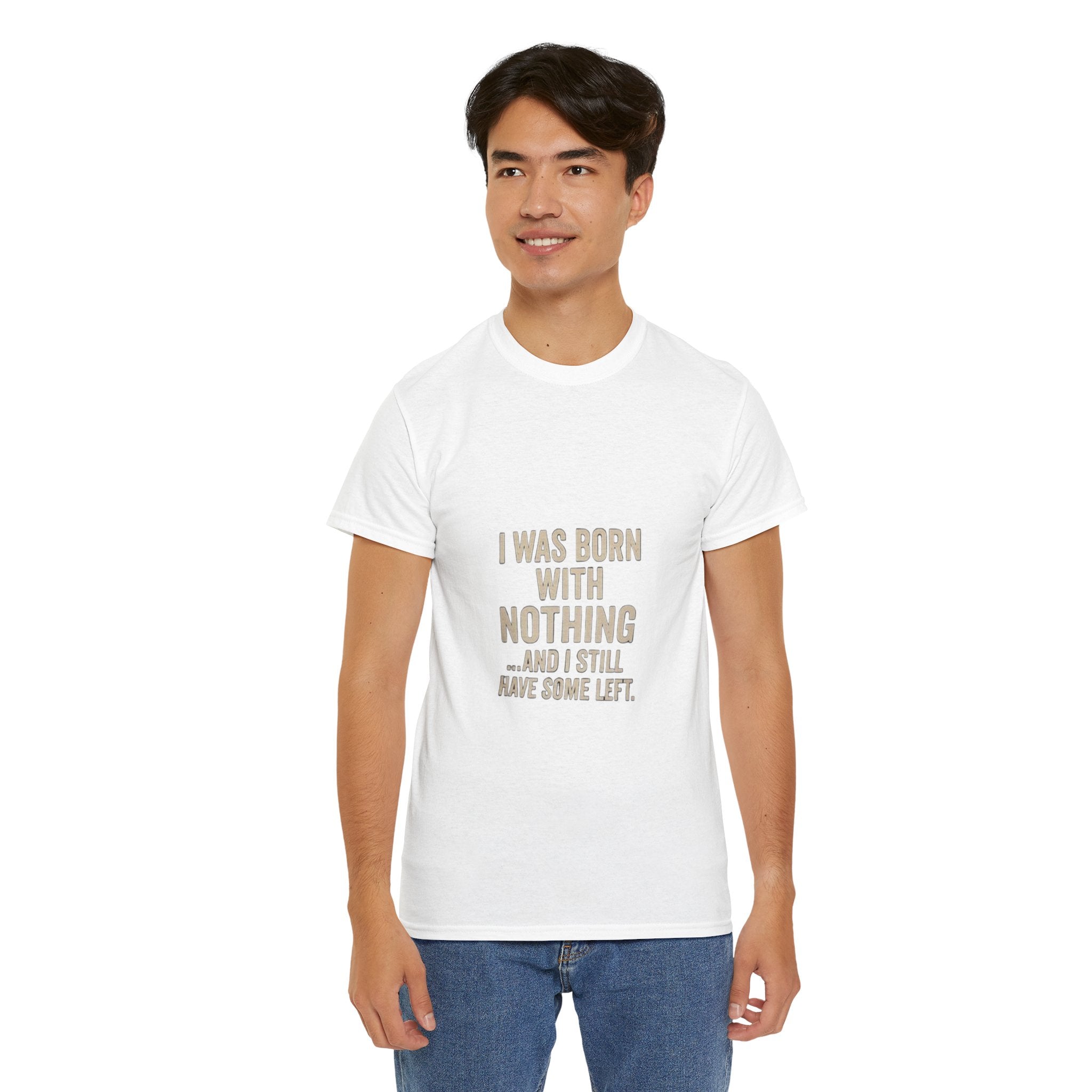 Impressley Sarcastic T-Shirt  Funny I Was Born with Nothing And I Still Have Some Left Graphic Tee, Humor Novelty Shirt for Men & Women