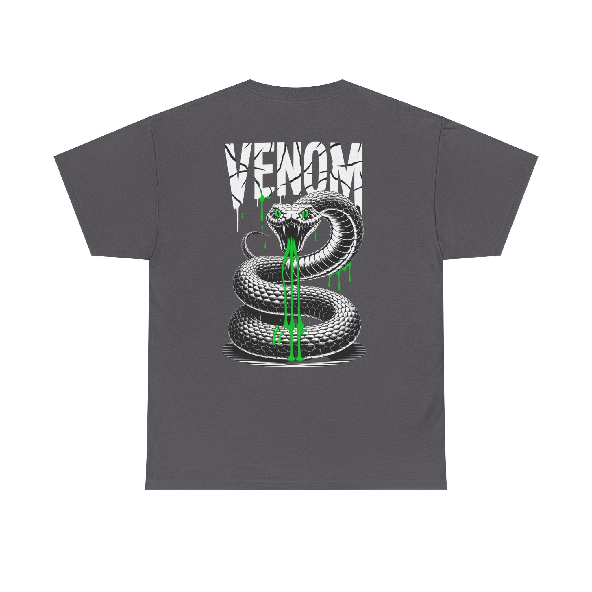 Impressley VENOM Snake T-Shirt – Black Cobra Graphic Tee for Men | Edgy Gothic Streetwear | Punk Venomous Serpent Shirt with Neon Green Drip Design