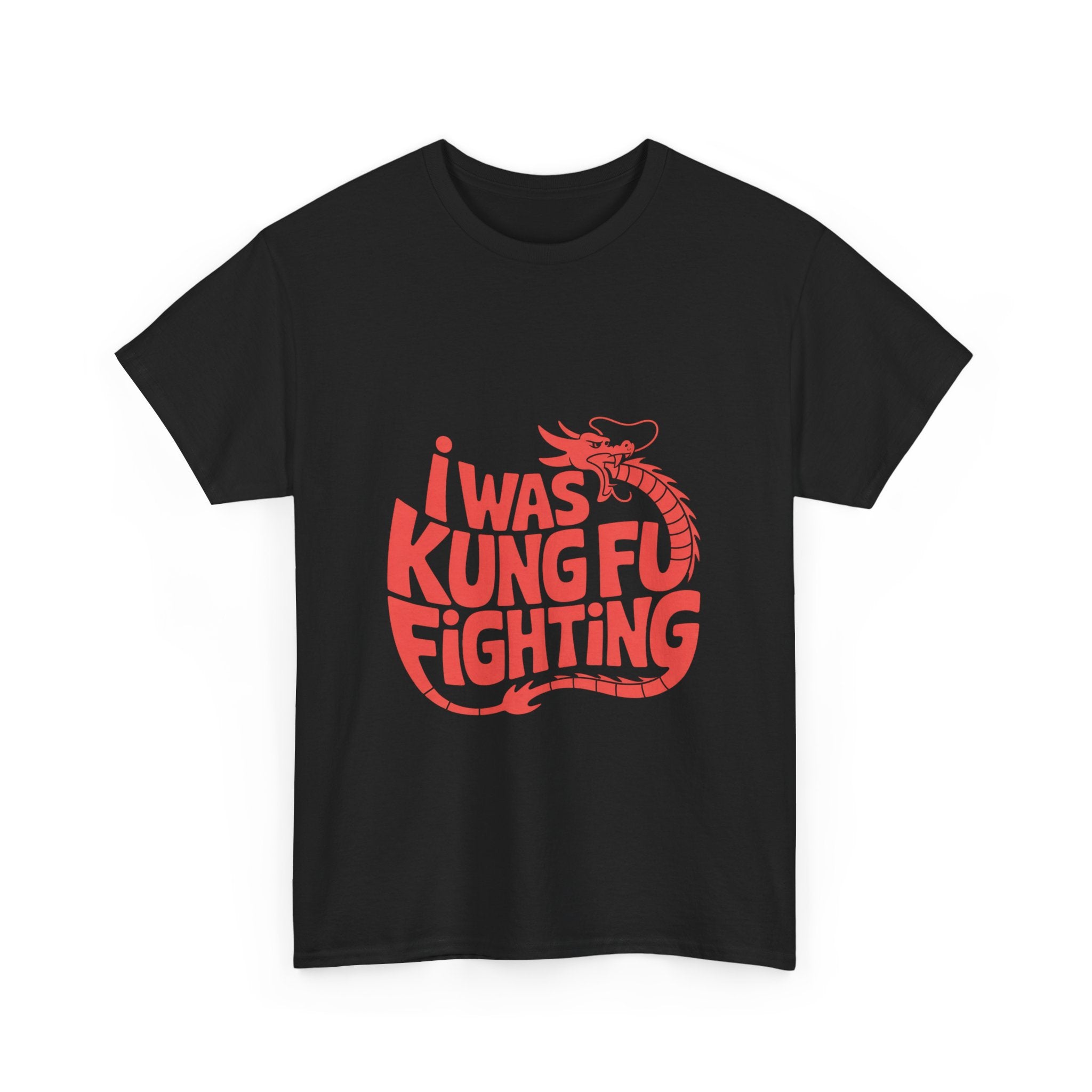 Impressley I Was Kung Fu Fighting T-Shirt – Retro Dragon Martial Arts Graphic Tee | Funny Karate Kung Fu Shirt for Men & Women