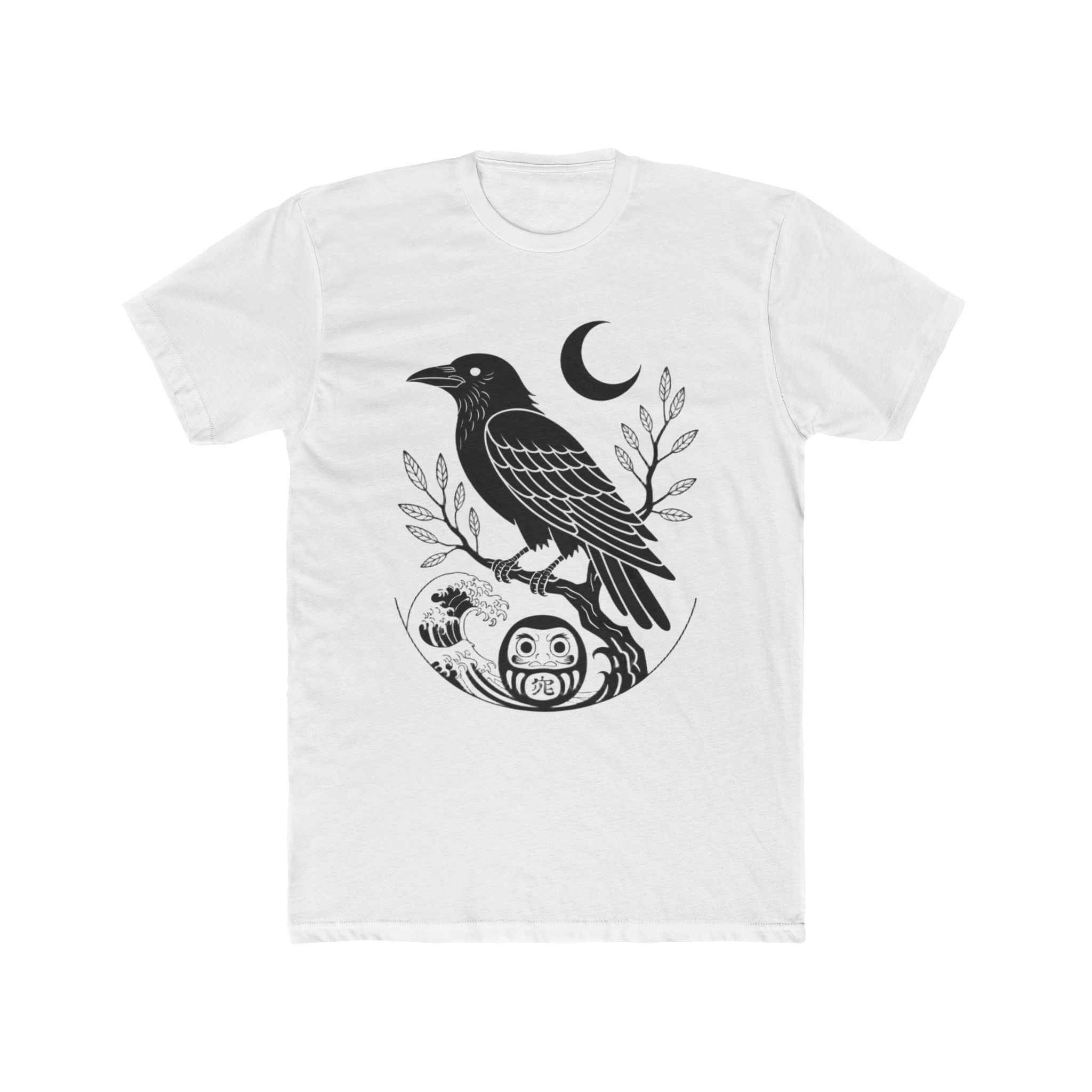 Impressley “Japanese Raven Graphic" Tee – Raven Moon Daruma T Shirts for Men and Women