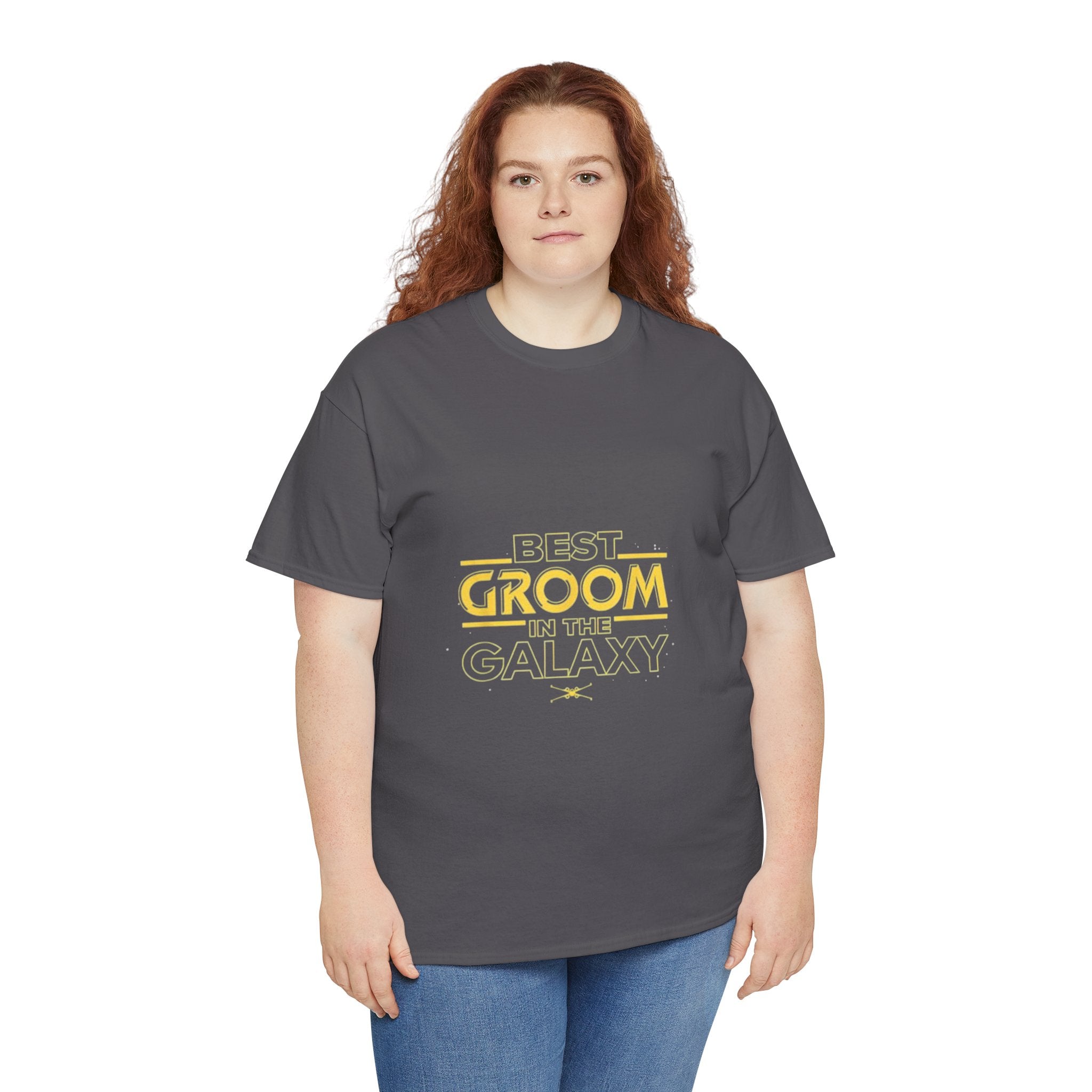 Impressley Best Groom in the Galaxy T-Shirt – Funny Wedding Party Shirt for Grooms, Star Theme Graphic Tee