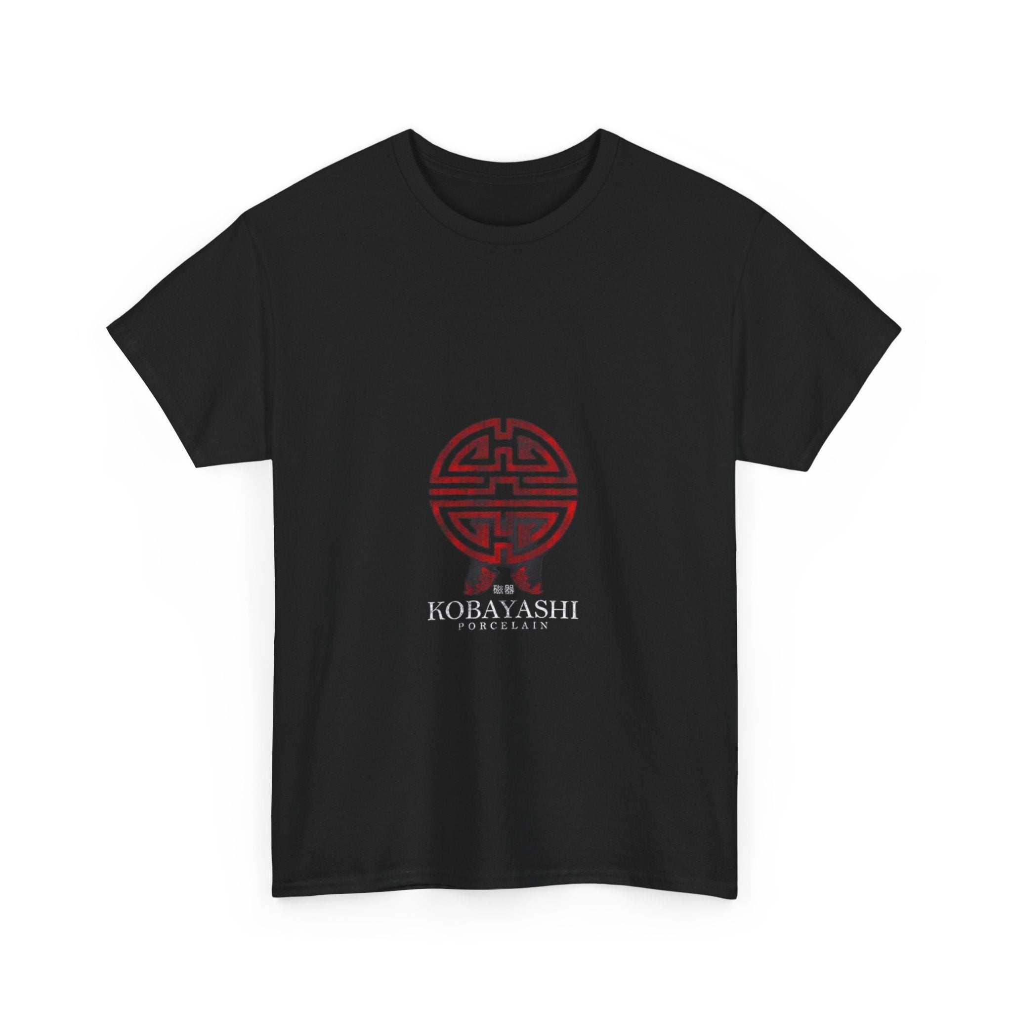 Impressley Kobayashi Porcelain T-Shirt  Japanese Symbol Graphic Tee for Men & Women, Asian-Inspired Streetwear Top