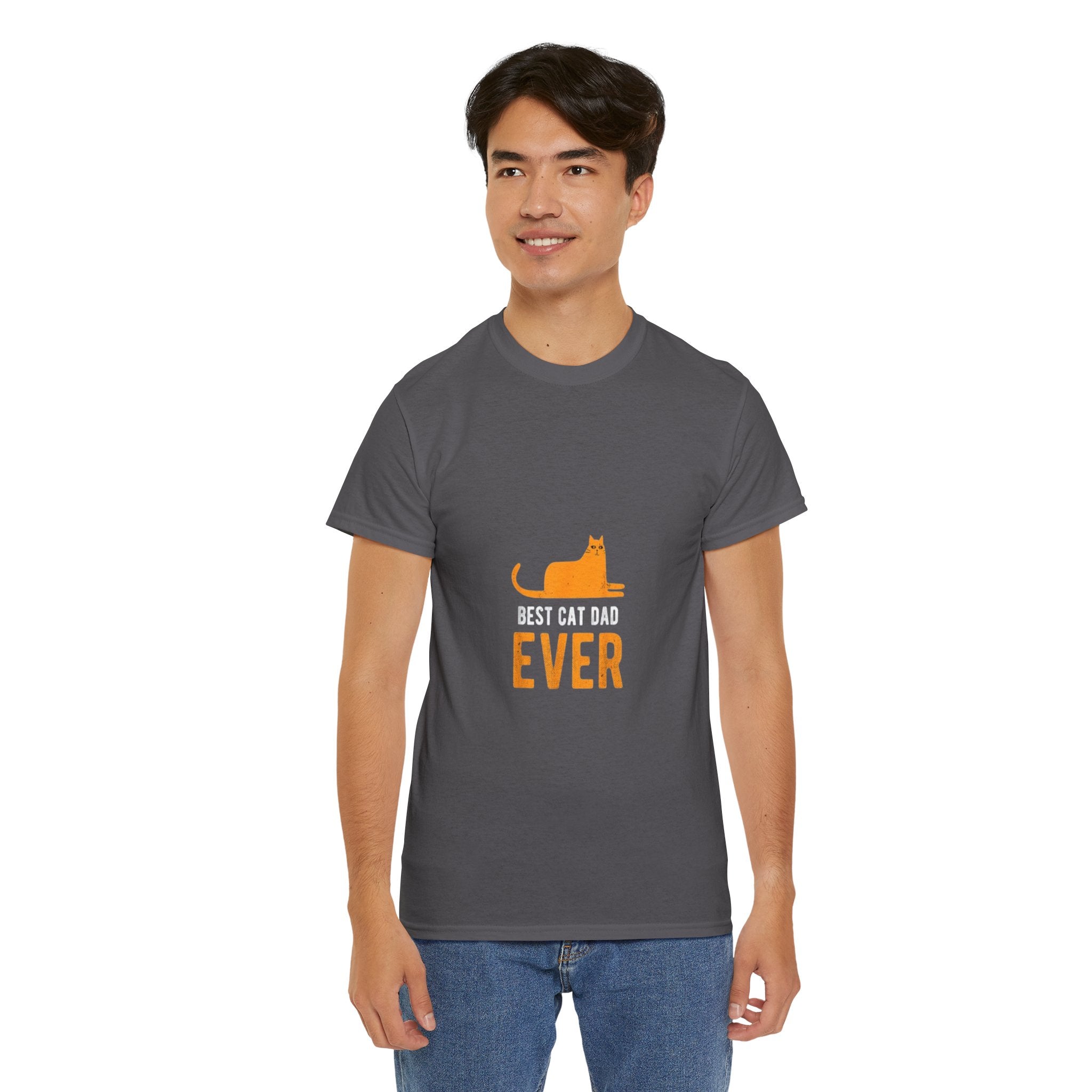 Impressley Best Cat Dad Ever T-Shirt – Funny Cat Lover Graphic Tee for Men, Cat Dad Gift Shirt, Pet Owner Apparel