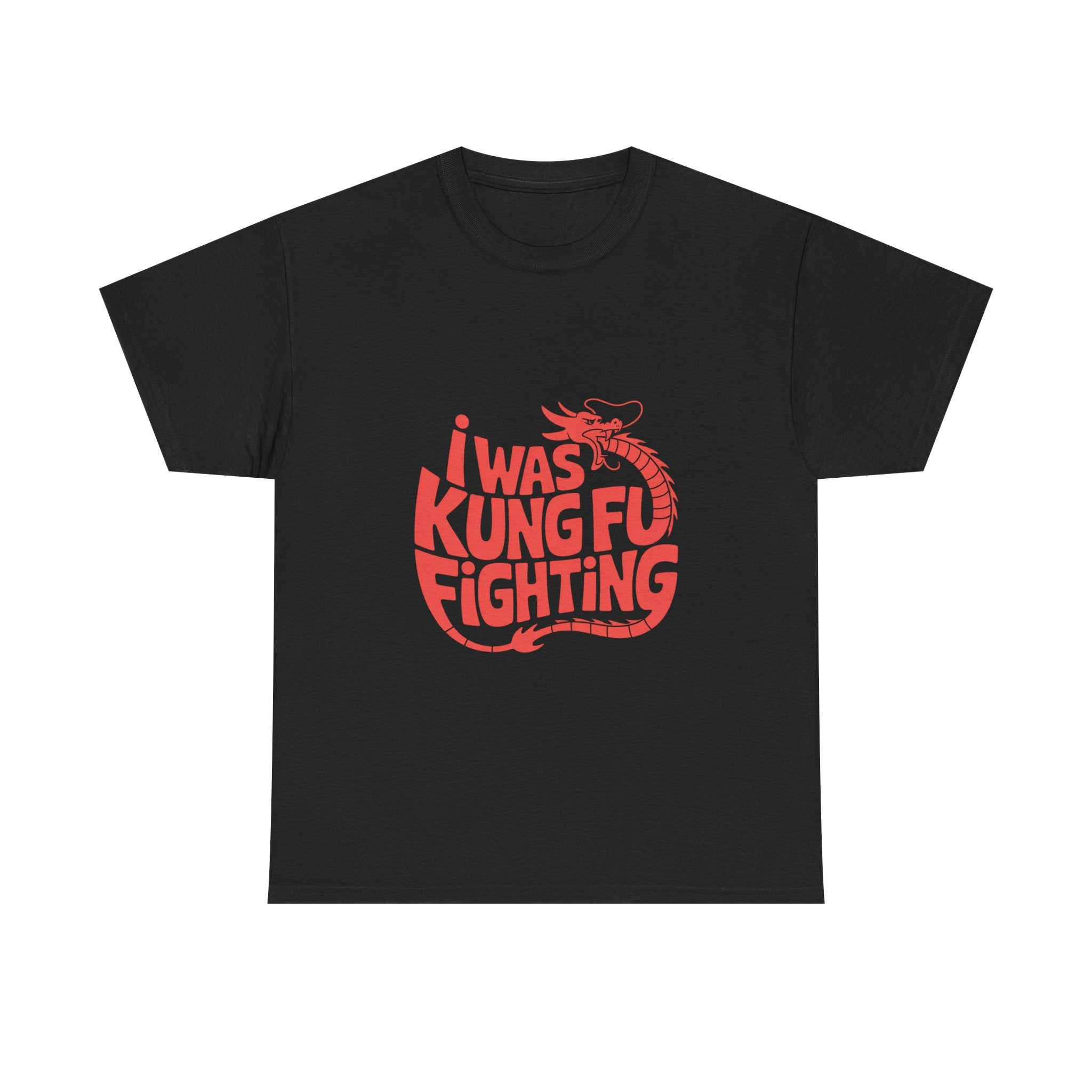 Impressley I Was Kung Fu Fighting T-Shirt – Retro Dragon Martial Arts Graphic Tee | Funny Karate Kung Fu Shirt for Men & Women