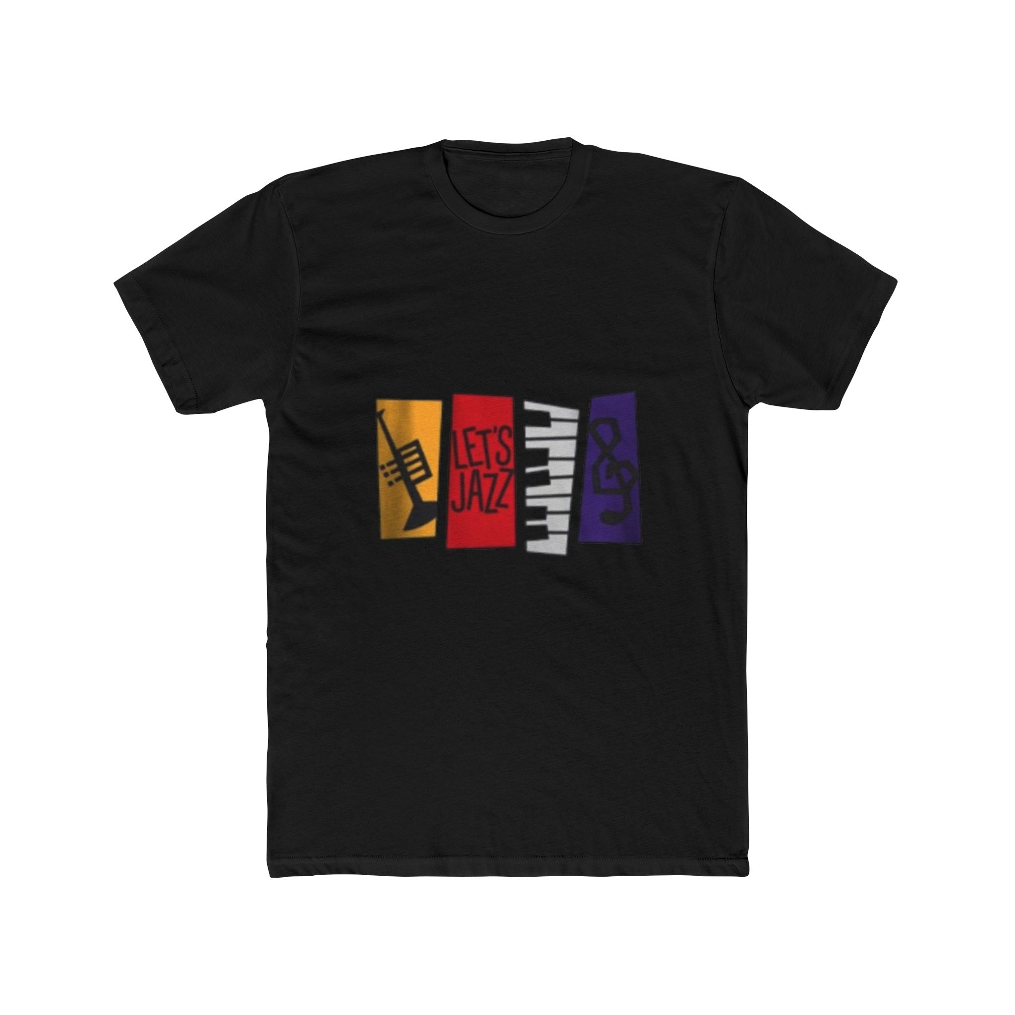 Impressley Let’s Jazz Music T-Shirt – Jazz Band Graphic Tee for Musicians, Saxophone, Piano & Treble Clef Art | Retro Music Lover Shirt